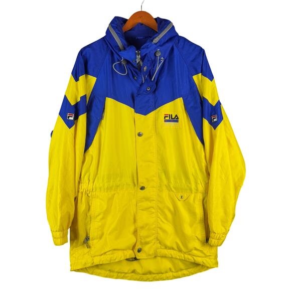 FILA Ski Performance Celtech-Hi Competition Jacket Retro Blue Yellow Mens Medium - Picture 1 of 11